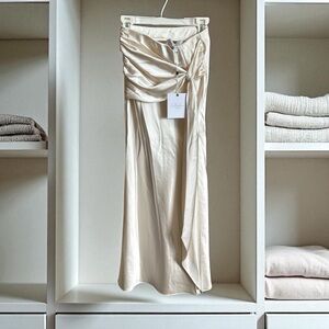 NWT - Revolve - L’Academie Elegant Cream Satin Skirt